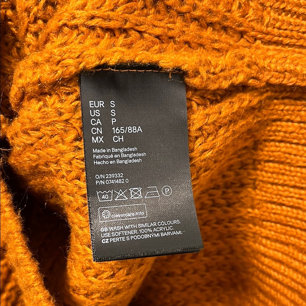 H&M Chunky Knit Orange Sweater - Picture 4 of 4